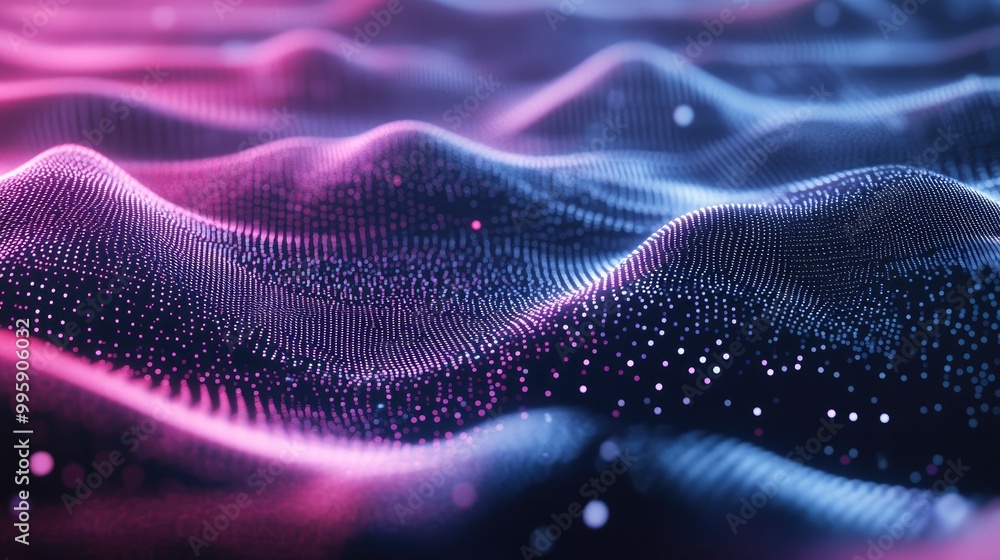 A close-up view of swirling digital particles creating a dynamic holographic wave effect, set against a dark, minimalist tech-inspired background. A close-up view of swirling digital particles creating a dynamic holographic wave effect, set against a dark, minimalist tech-inspired background.
