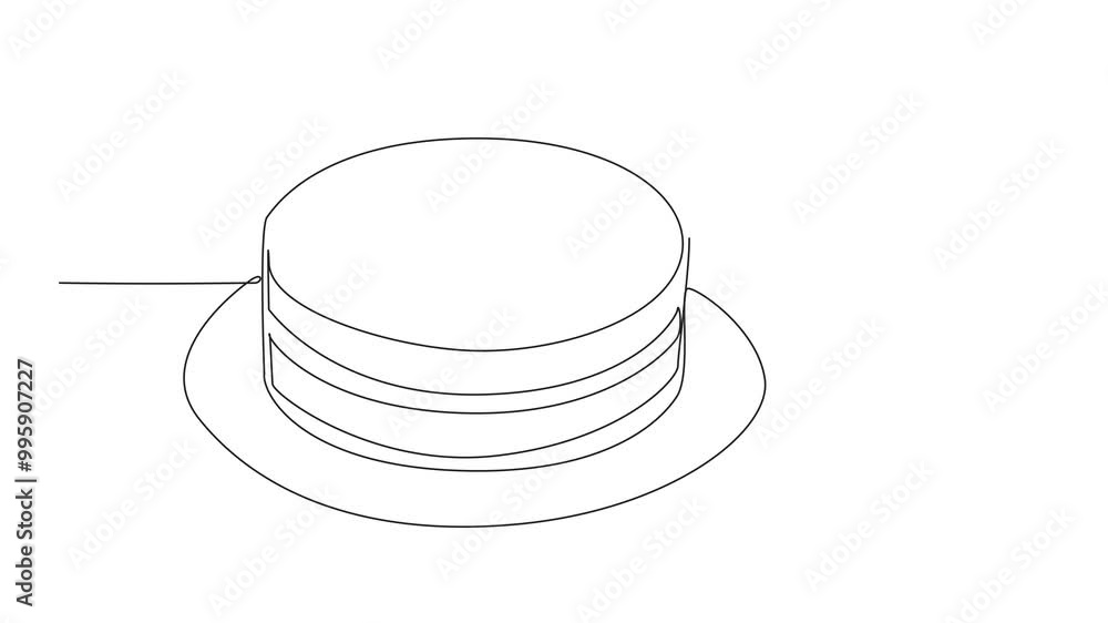 Animation of single line drawing coconut torte on a round plate. The old coconut is split. Delicious cake. National Coconut Torte Day. Continuous line self drawing animated. Full length motion Animation of single line drawing coconut torte on a round plate. The old coconut is split. Delicious cake. National Coconut Torte Day. Continuous line self drawing animated. Full length motion