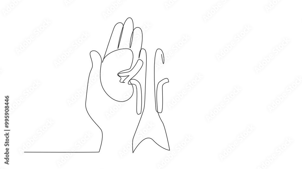 Animated self drawing of single continuous line drawing the kidney hold in each hand. The concept of maintaining for the kidneys. Stay healthy. World Kidney Day. Full length single line animation Animated self drawing of single continuous line drawing the kidney hold in each hand. The concept of maintaining for the kidneys. Stay healthy. World Kidney Day. Full length single line animation