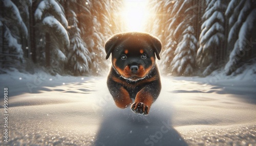 Rottweiler im Winter photo