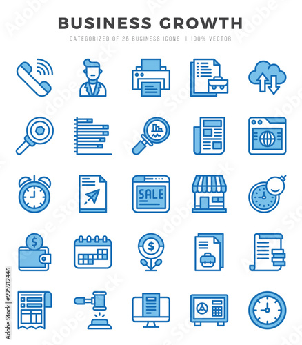 Business Growth icon pack for your website. mobile. presentation. and logo design.