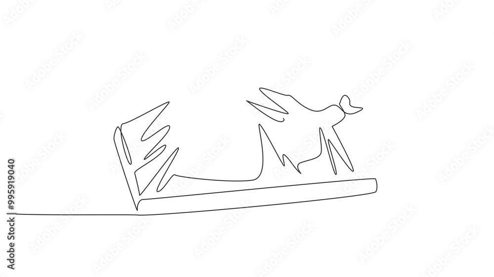 Animation of single one line drawing raw chicken in a box. Purchase raw meat along with legs and wings. Frozen meat. National Frozen Food Day. Continuous line self drawing animated. Full length motion Animation of single one line drawing raw chicken in a box. Purchase raw meat along with legs and wings. Frozen meat. National Frozen Food Day. Continuous line self drawing animated. Full length motion