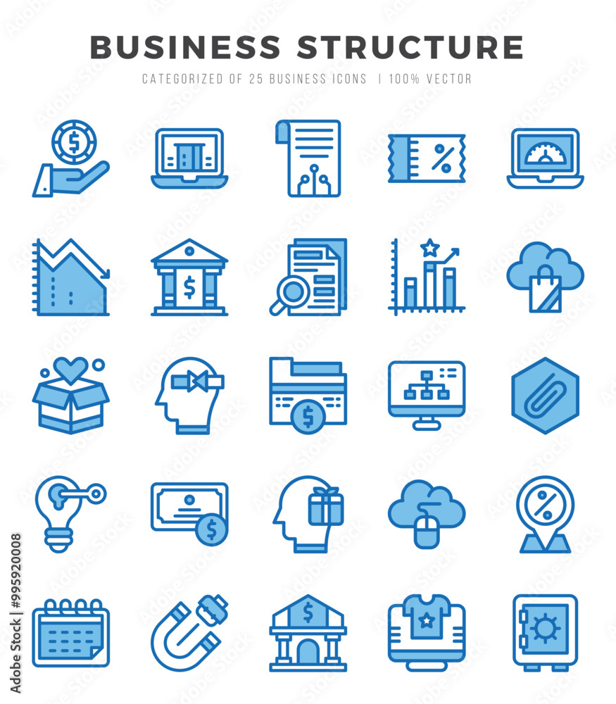 Business Structure web icons in Two Color style. Business Structure web icons in Two Color style.