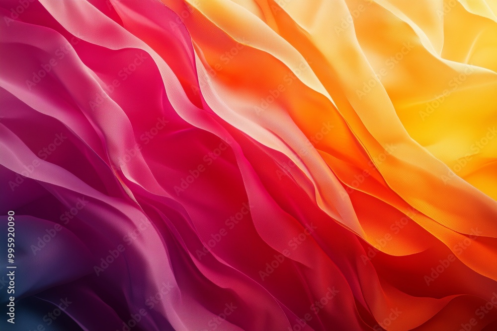Obraz premium Abstract Waves of Colorful Flowing Fabric