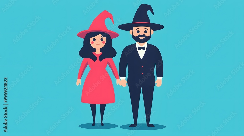 Enchanting Couples Dressed as Witches and Goblins Enchanting Couples Dressed as Witches and Goblins