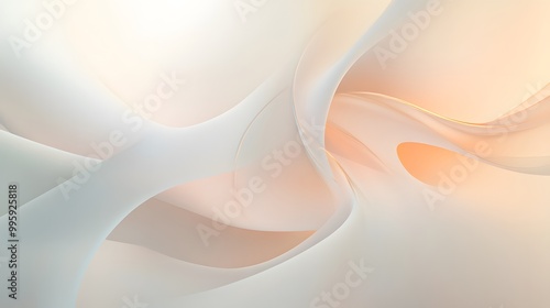 Abstract tech forms and lines creating movement on a soft muted background