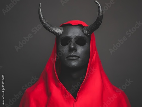 DIY Demon Costume with Red Fabric Cape