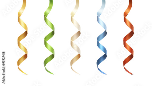 Color ribbons isolated on background for gift