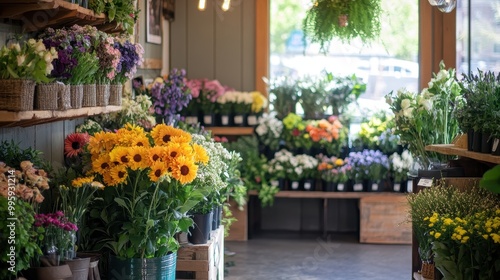 Vibrant Floral Abundance in a Charming Flower Shop