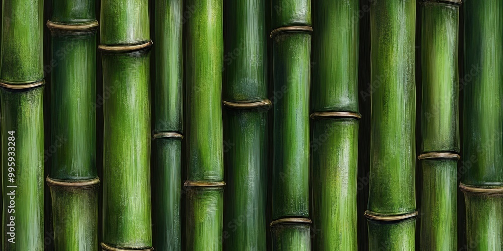 Green Bamboo Stalks Seamless Pattern Background Green Bamboo Stalks Seamless Pattern Background