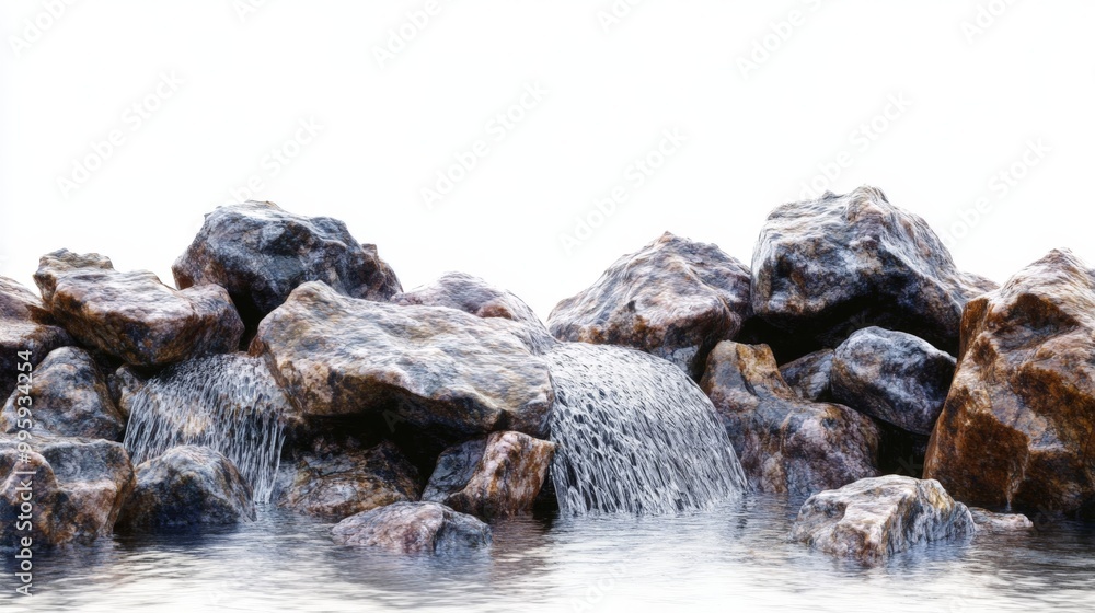 water is flowing on rocks stone and rocky cliff part water is flowing on rocks stone and rocky cliff part
