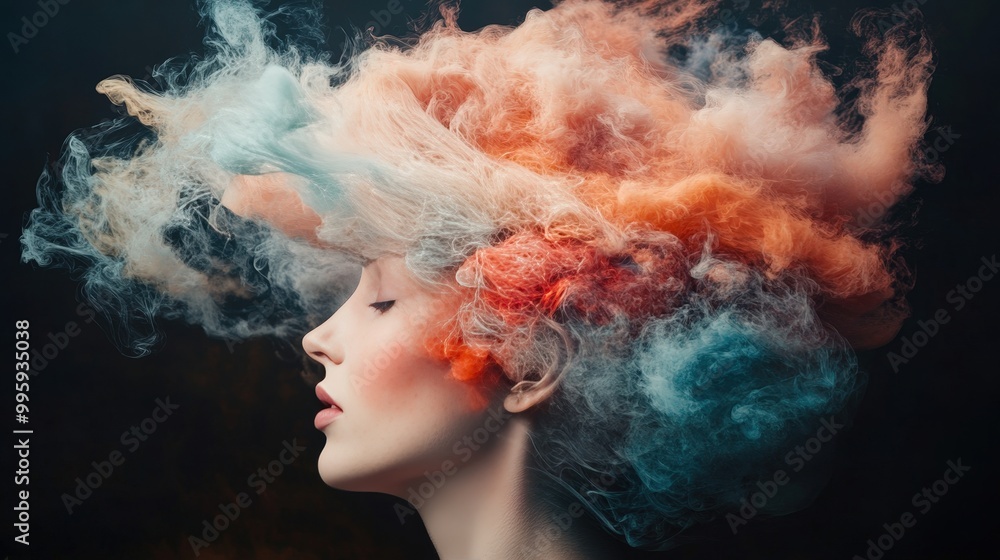 A Surreal Representation of Creativity Through Colorful Swirling Ideas Emanating from a Mind A Surreal Representation of Creativity Through Colorful Swirling Ideas Emanating from a Mind