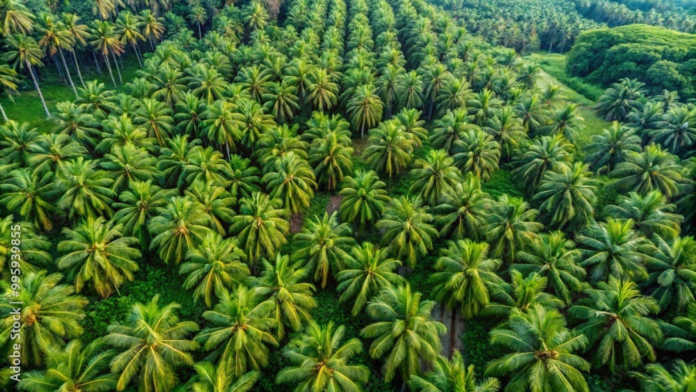 green palm trees aerial view green palm trees aerial view