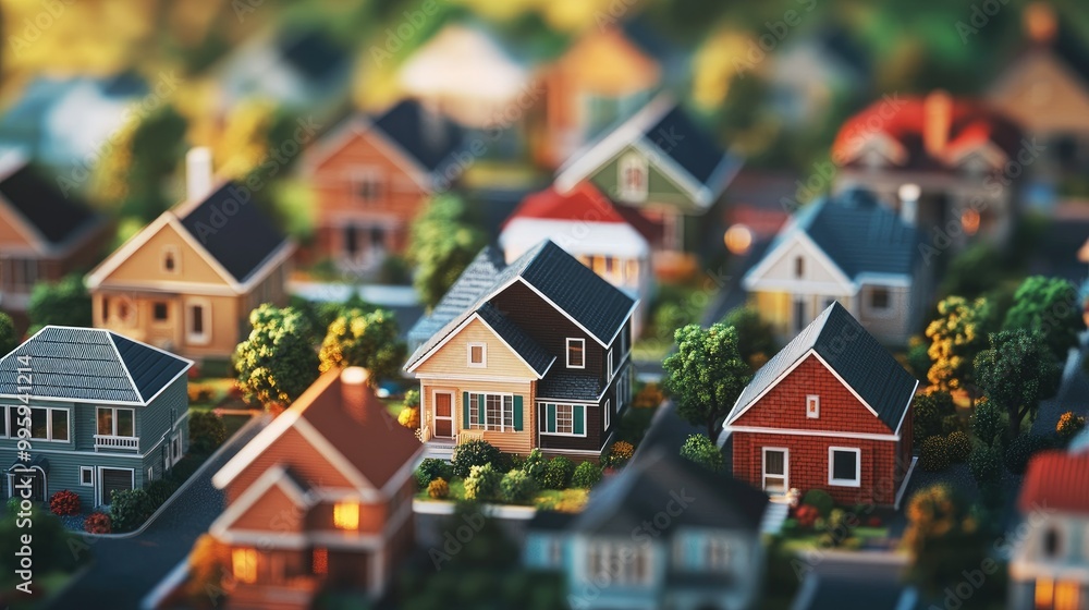 Collection of homes showcasing different price ranges, representing the housing market concept. Collection of homes showcasing different price ranges, representing the housing market concept.