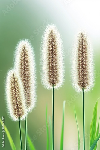  a specific grass or herb on the field, background is nature.