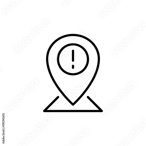 Alert location outline icons, minimalist vector illustration ,simple transparent graphic element .Isolated on white background