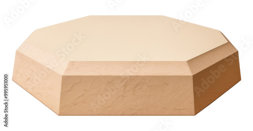 PNG Hexagon sand stone box white background simplicity. photo