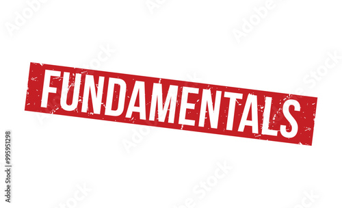 Fundamentals red rubber stamp vector design.