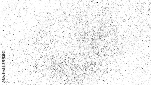 Dirty grunge graininess texture of an unevenly filled surface with spots, dirt, and grit. Closeup Abstract background. Vector illustration. Overlay template.