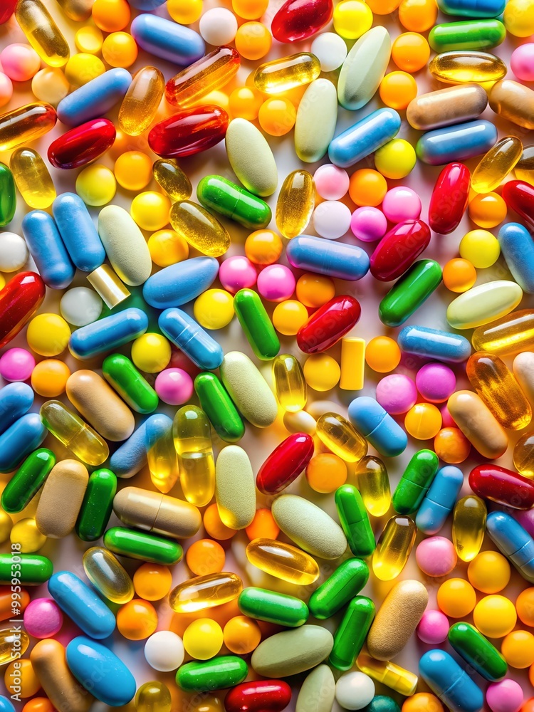 Colorful pills and capsules background. Top view. Flat lay. Colorful pills and capsules background. Top view. Flat lay.