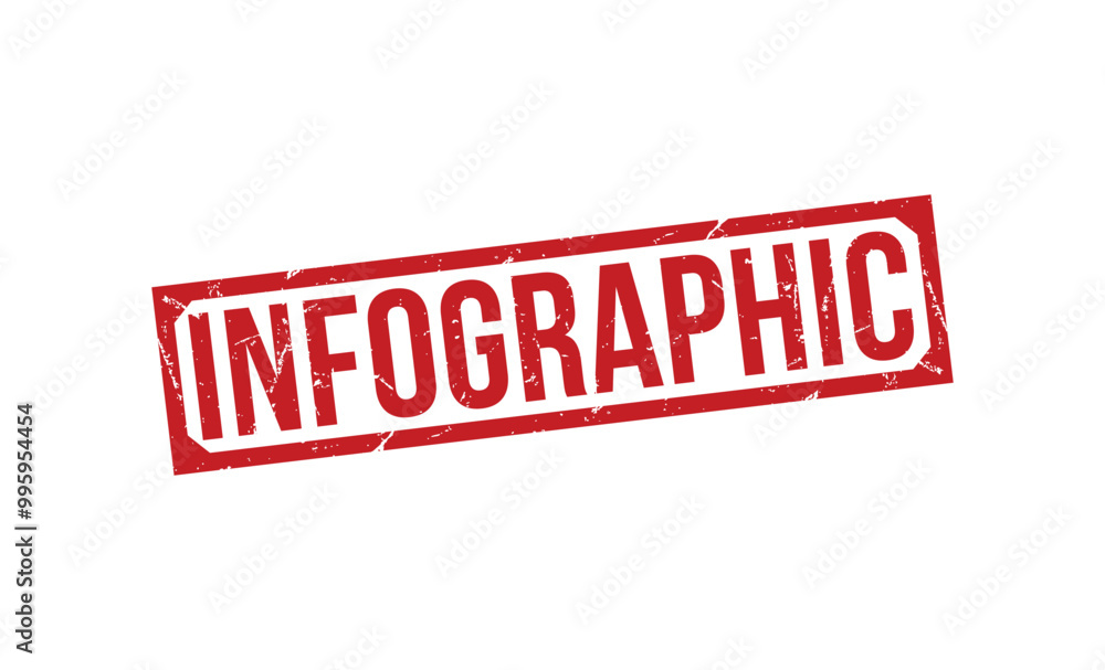 Fototapeta premium Infographic Red rubber stamp on white background. Infographic stamp sign. Infographic stamp.