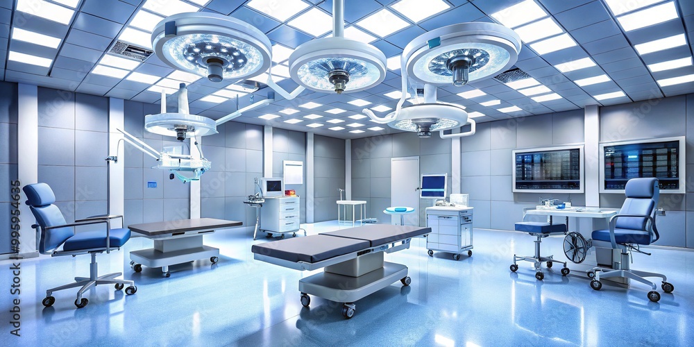 A state-of-the-art hospital operating theatre gleams with bright lights, cutting-edge technology, and immaculate surroundings, ready for life-saving procedures. A state-of-the-art hospital operating theatre gleams with bright lights, cutting-edge technology, and immaculate surroundings, ready for life-saving procedures.