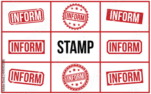 inform Red rubber stamp on white background. inform stamp sign. inform stamp.