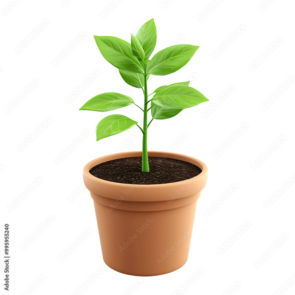 Plant in a pot with some leaves isolated on transparent background. Houseplant. Png format Plant in a pot with some leaves isolated on transparent background. Houseplant. Png format