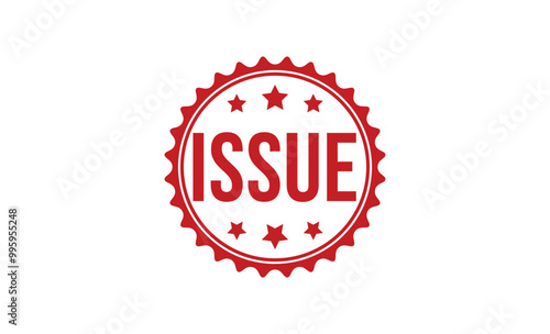 Issue red rubber stamp vector design.