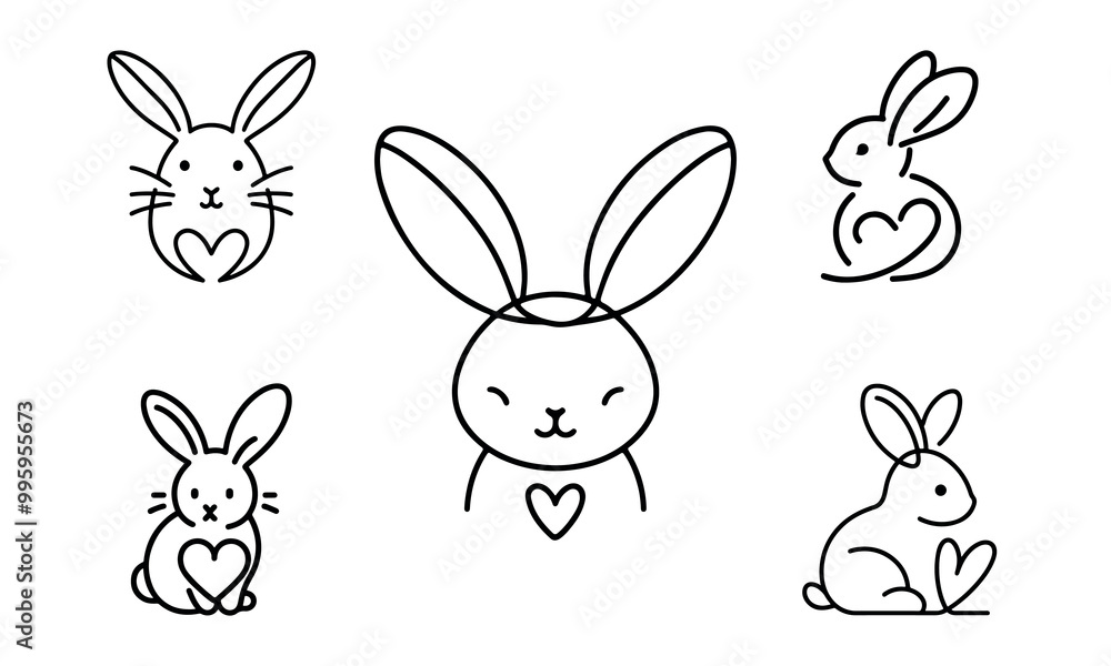 Obraz premium set of easter rabbits