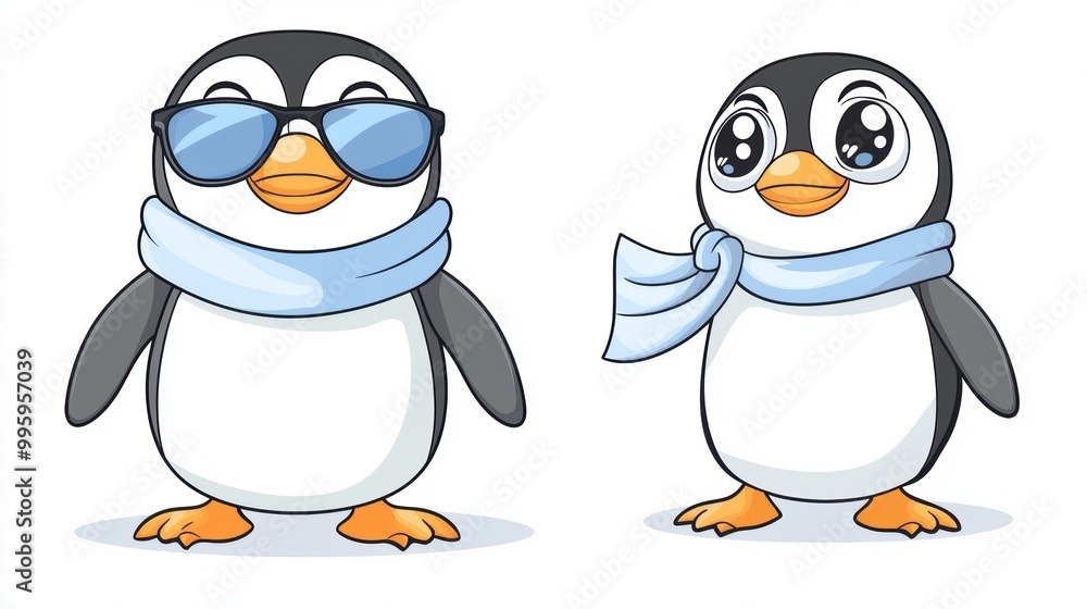 Obraz premium Cute Penguins Illustration