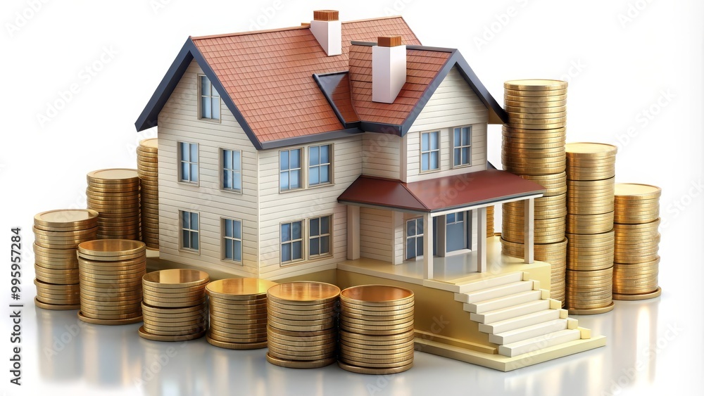 This illustration shows the concept of real estate investment and homeownership expenses This illustration shows the concept of real estate investment and homeownership expenses