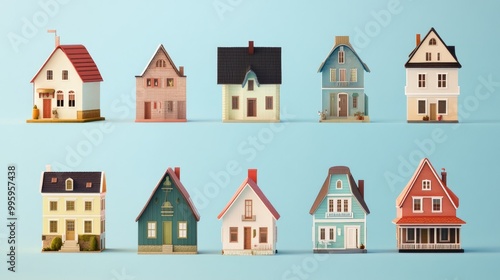 Various houses in different styles representing the dynamic nature of the housing market.