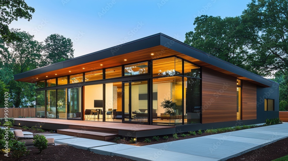 Modern Home with Large Windows