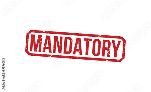 MANDATORY rubber stamp vector illustration on white background