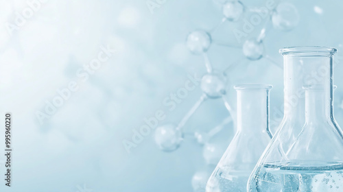 A tech-inspired border with molecules, atoms, and laboratory glassware, clean and sharp design, ideal for scientific conferences, research papers, and innovation presentations.
