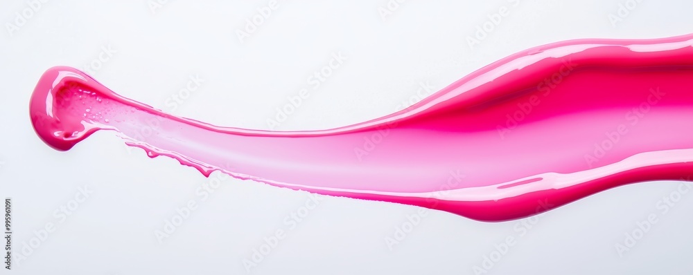 A streak of glossy Cool Pink lip glosses in different tones, from soft blush pink to hot pink, on a soft, smooth background. A streak of glossy Cool Pink lip glosses in different tones, from soft blush pink to hot pink, on a soft, smooth background.