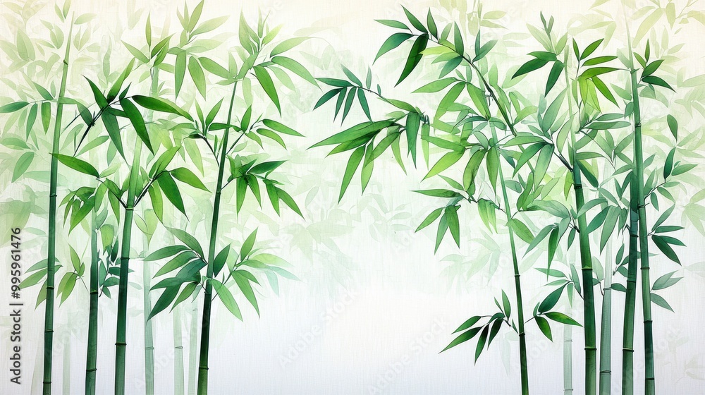 Obraz premium Bamboo Forest Painting