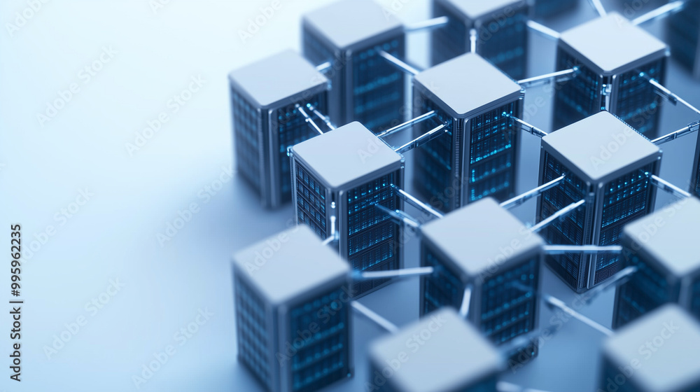 bird's-eye view of a server room with interconnected servers forming a network pattern representing data connectivity with copy space server room data network connectivity technolo bird's-eye view of a server room with interconnected servers forming a network pattern representing data connectivity with copy space server room data network connectivity technolo