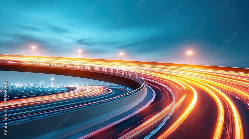 Obraz premium Night City Highway