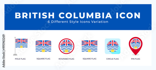 British columbia vector icon. with different styles vector illustration.