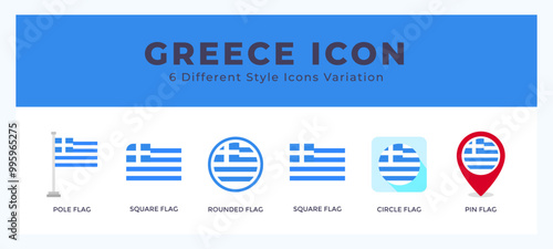 Greece icon symbol. isolated. vector illustration with different styles