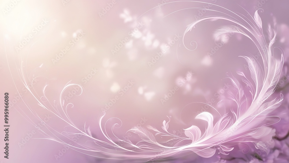 Abstract Floral Design with Delicate White Swirls on a Soft Pink Background Abstract Floral Design with Delicate White Swirls on a Soft Pink Background