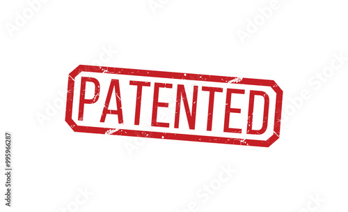 PATENTED red rubber stamp vector design.