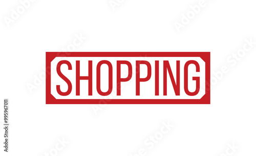 SHOPPING red rubber stamp vector design.