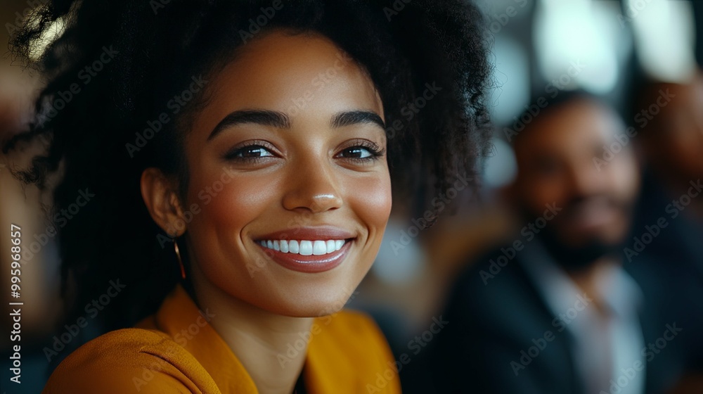 A Close-Up Portrait of a Woman with a Bright Smile A Close-Up Portrait of a Woman with a Bright Smile