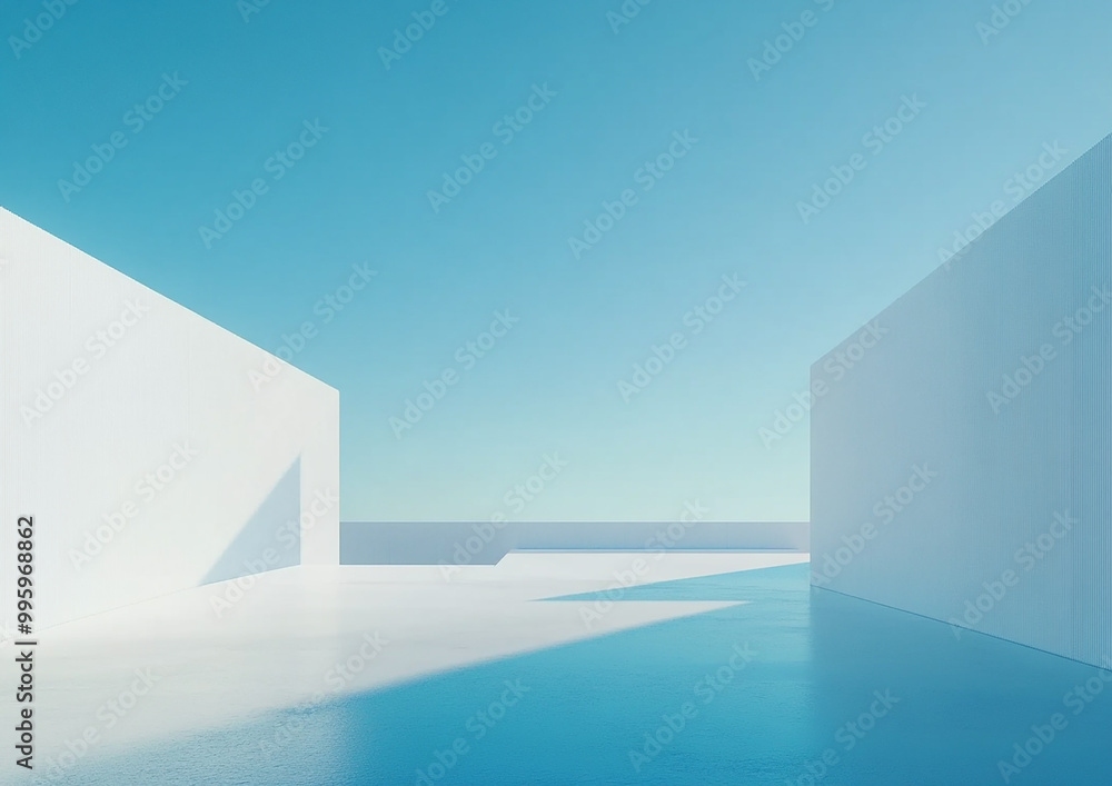 Fototapeta premium Abstract 3d rendering minimalist style architectural space scene