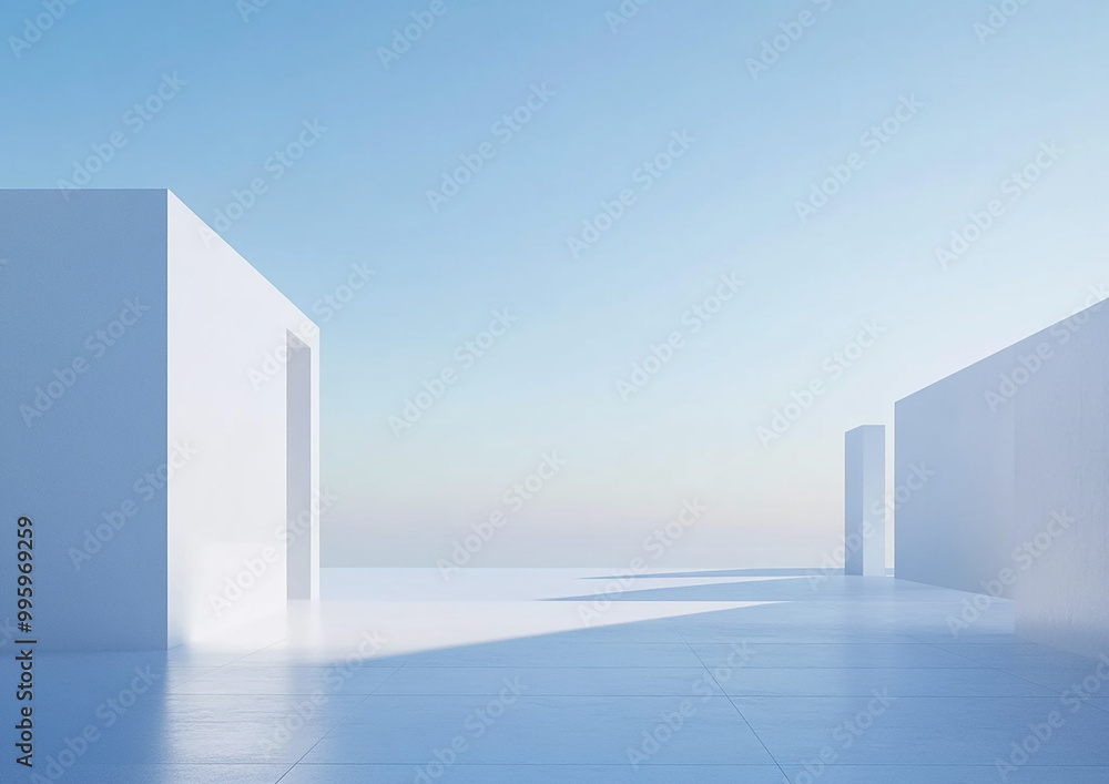 Obraz premium Abstract 3d rendering minimalist style architectural space scene