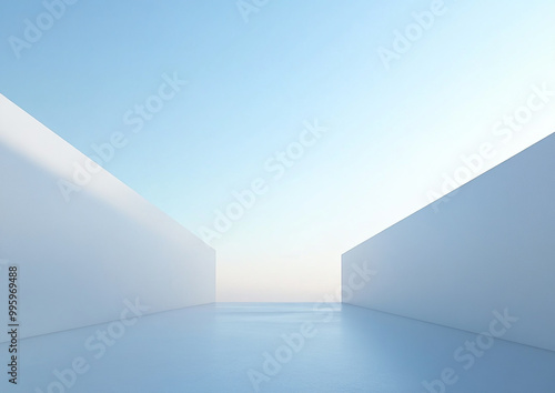 Abstract 3d rendering minimalist style architectural space scene