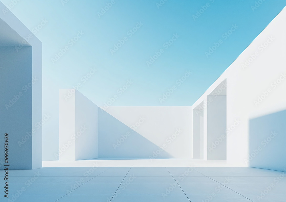 Abstract 3d rendering minimalist style architectural space scene Abstract 3d rendering minimalist style architectural space scene